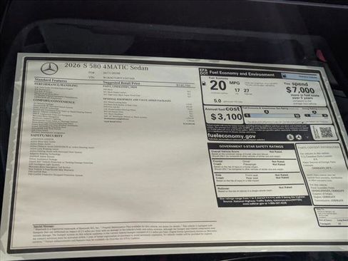 New 2026 Mercedes-Benz S 580 4MATIC Sedan image 19