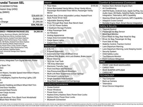 Used 2022 Hyundai Tucson SEL w/ Convenience + Premium Package AWD/4WD image 4