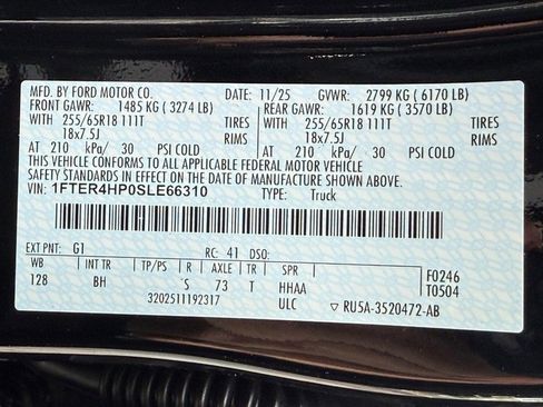 New 2025 Ford Ranger XLT w/ Equipment Group 301A High image 20