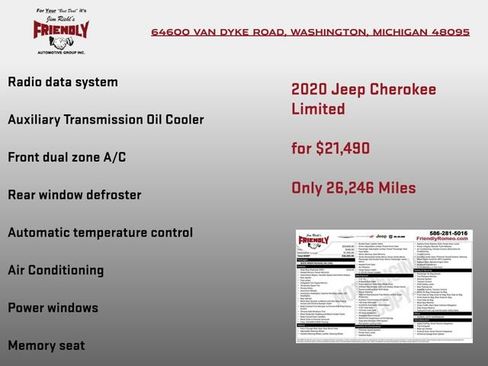 Used 2020 Jeep Cherokee Limited AWD/4WD image 4