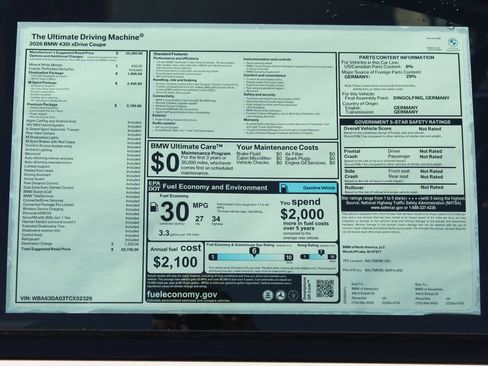 New 2026 BMW 430i xDrive Coupe w/ M Sport Package AWD/4WD image 2
