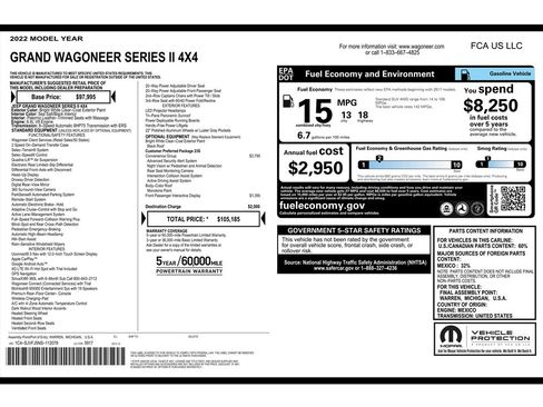 Used 2022 Jeep Grand Wagoneer Series II w/ Convenience Group III image 9