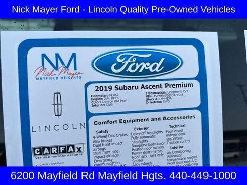 Used 2019 Subaru Ascent Premium w/ Popular Package #3 image 26