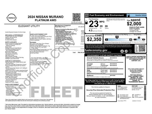 Used 2024 Nissan Murano Platinum w/ Cargo Package image 60