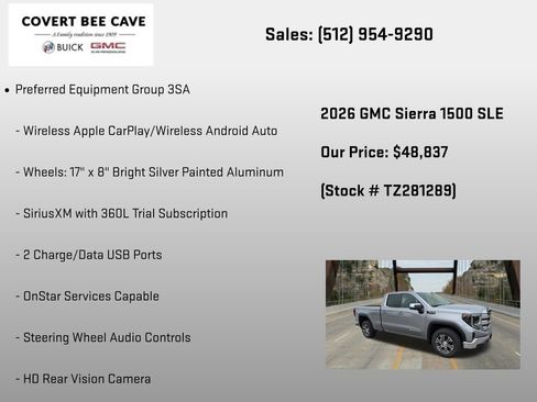 New 2026 GMC Sierra 1500 SLE w/ Preferred Package RWD image 18