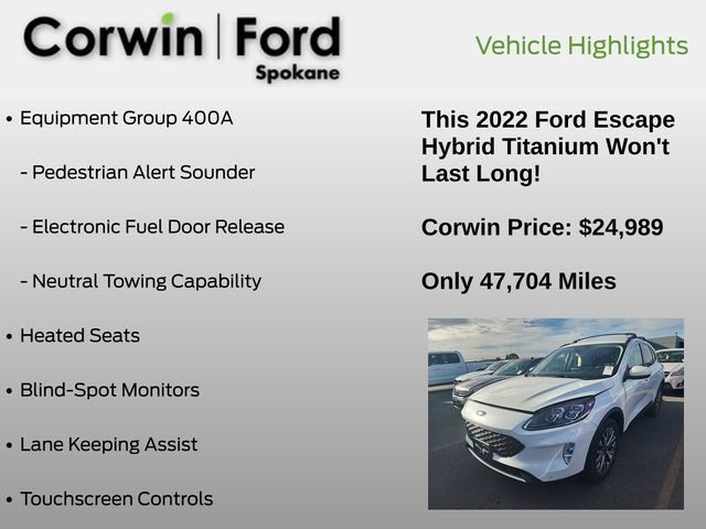 Used 2022 Ford Escape Titanium w/ Class II Trailer Tow Package AWD/4WD image 6