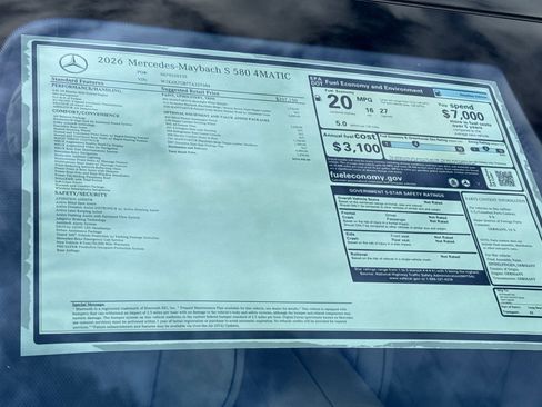 New 2026 Mercedes-Benz Maybach S 580 Maybach S 580 image 29