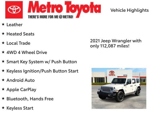 Used 2021 Jeep Wrangler Unlimited Sahara w/ Cold Weather Group AWD/4WD image 8