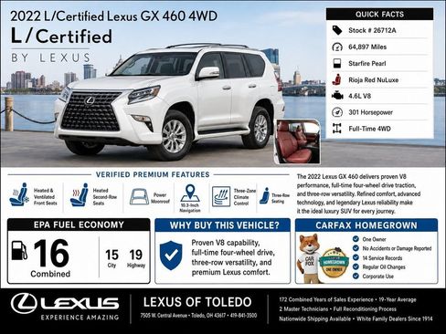 Used 2022 Lexus GX 460 Premium w/ Premium Package AWD/4WD image 1