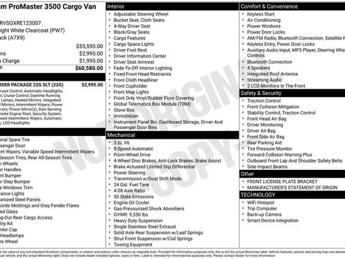 Used 2024 RAM ProMaster 3500 w/ Quick Order Package 22G SLT FWD image 47