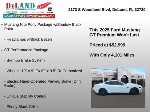 Used 2025 Ford Mustang GT Premium w/ GT Performance Package RWD image 3