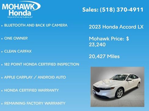 Certified 2023 Honda Accord LX image 8