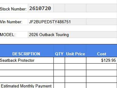 New 2026 Subaru Outback Touring AWD/4WD image 1