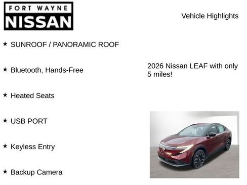 New 2026 Nissan Leaf Platinum+ w/ Cargo Package (Platinum+) image 8