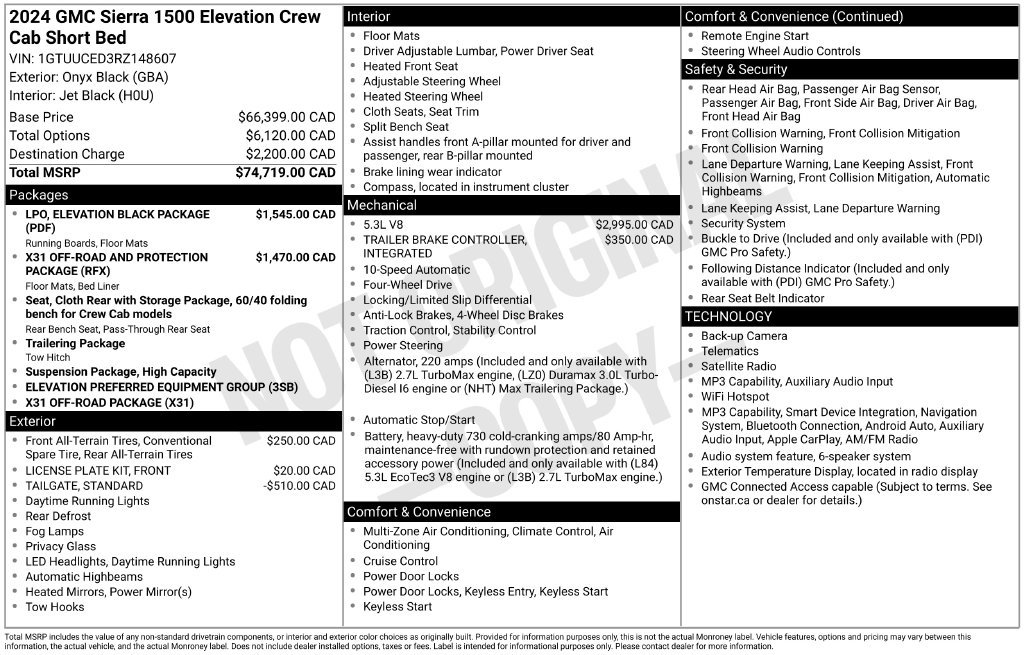 Used 2024 GMC Sierra 1500 Elevation w/ LPO, Elevation Black Package AWD/4WD image 28