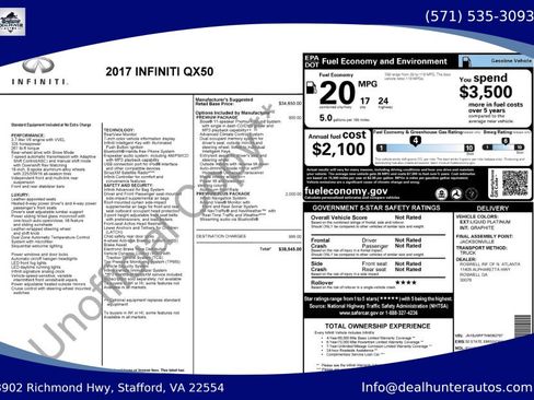 Used 2017 INFINITI QX50 2WD w/ Premium Plus Package image 37