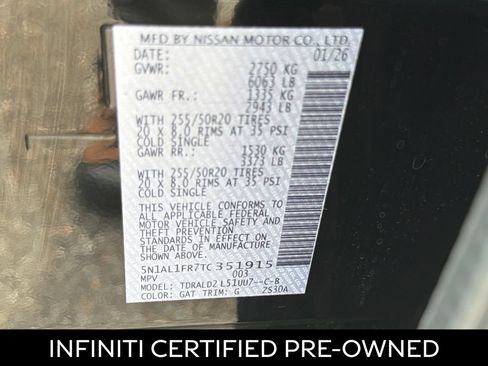 Certified 2026 INFINITI QX60 Luxe w/ Cargo Package FWD image 28