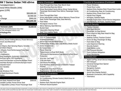 Used 2021 BMW 740i xDrive w/ M Sport Package image 33