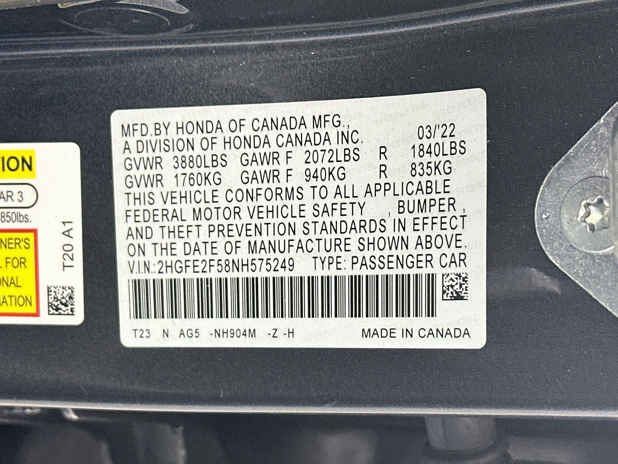Used 2022 Honda Civic Sport image 12