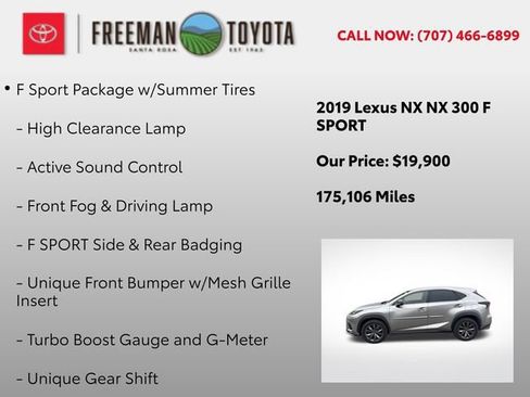 Used 2019 Lexus NX 300 F Sport w/ F Sport Premium Package FWD image 9