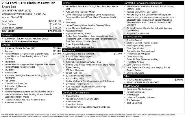 Certified 2024 Ford F150 Platinum AWD/4WD image 16