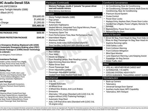 Used 2023 GMC Acadia Denali w/ Trailering Package AWD/4WD image 3