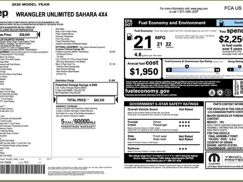 Used 2020 Jeep Wrangler Unlimited Sahara AWD/4WD image 4