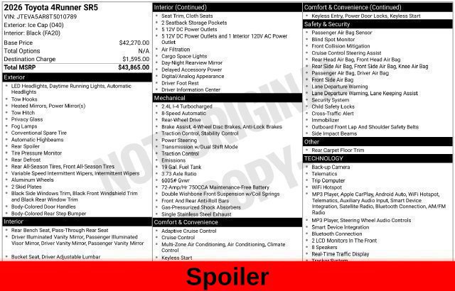 Used 2026 Toyota 4Runner SR5 RWD image 56