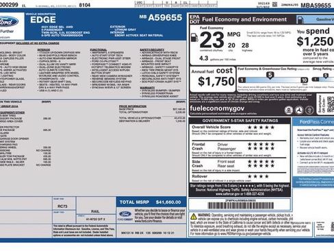 Used 2021 Ford Edge SEL w/ Convenience Package AWD/4WD image 39