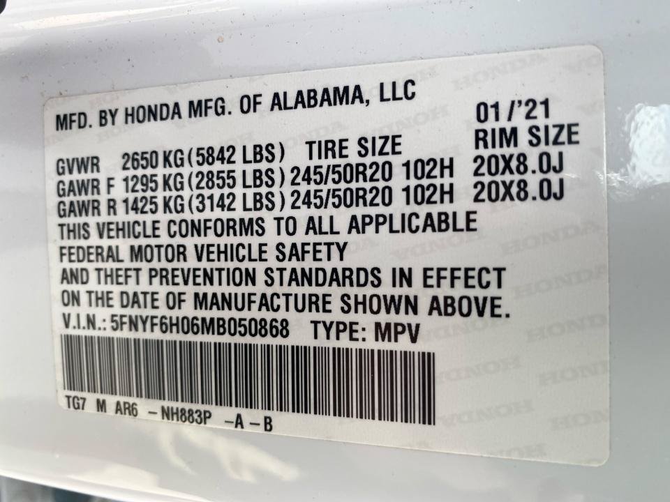 Certified 2021 Honda Pilot Elite image 35
