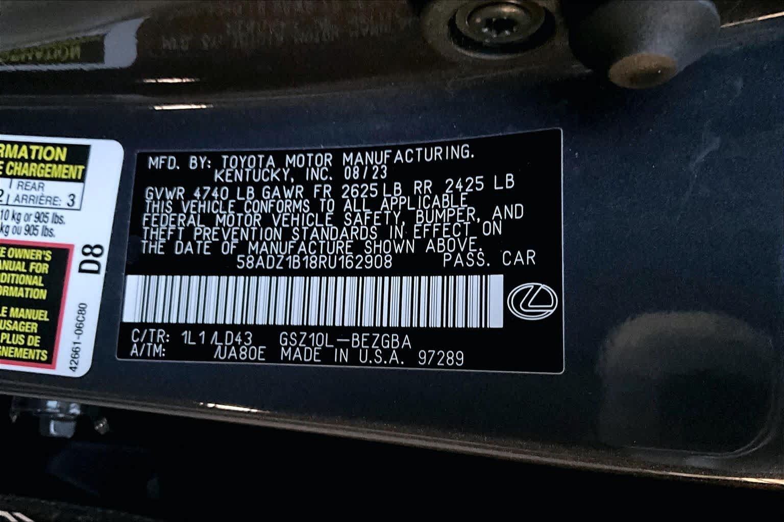 Used 2024 Lexus ES 350 w/ Premium Package FWD image 19
