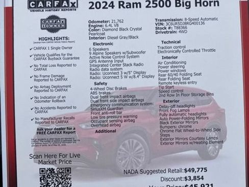 Used 2024 RAM 2500 Big Horn w/ Bed Utility Group AWD/4WD image 40