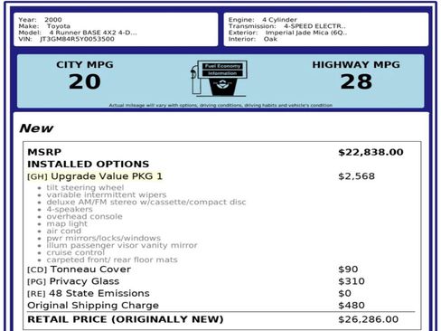 Used 2000 Toyota 4Runner 2WD image 4