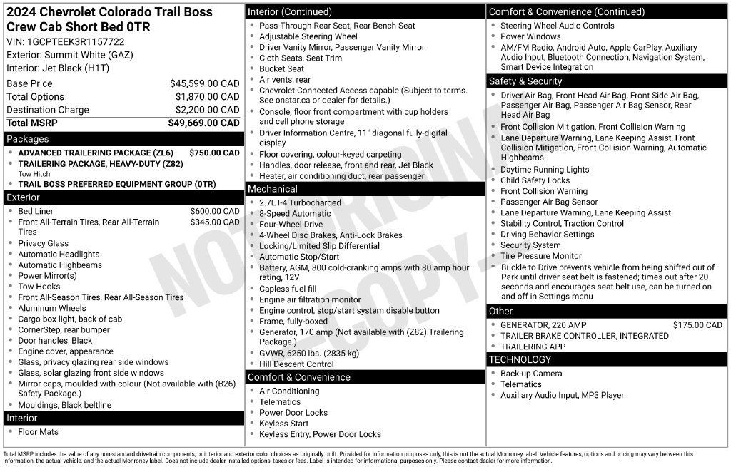 Certified 2024 Chevrolet Colorado Trail Boss w/ Advanced Trailering Package AWD/4WD image 2