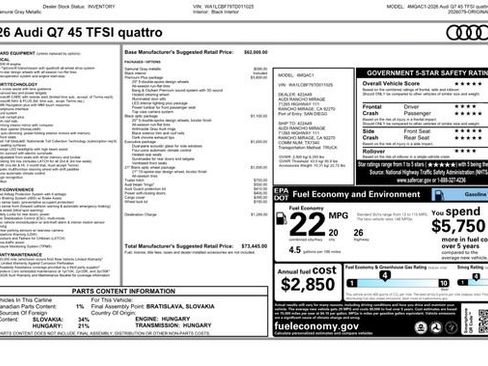 New 2026 Audi Q7 2.0T Premium Plus AWD/4WD image 36