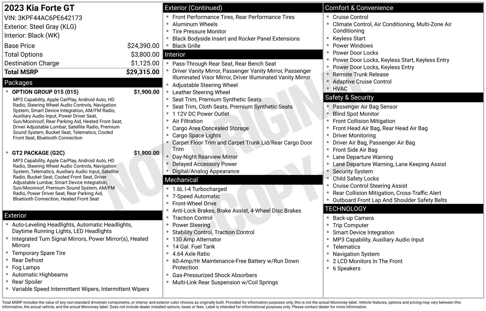 Used 2023 Kia Forte GT w/ GT2 Package FWD image 55