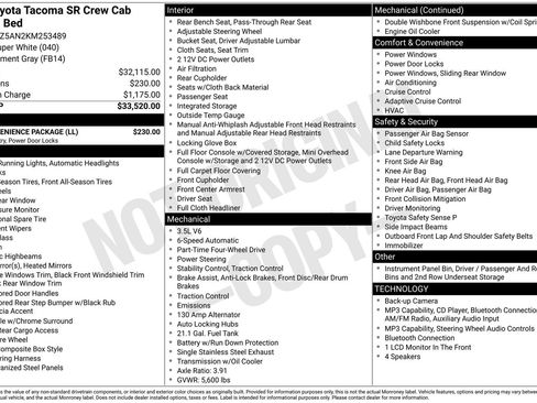 Used 2019 Toyota Tacoma SR w/ SR Convenience Package AWD/4WD image 35