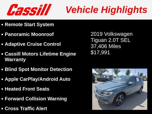 Used 2019 Volkswagen Tiguan SEL FWD image 3