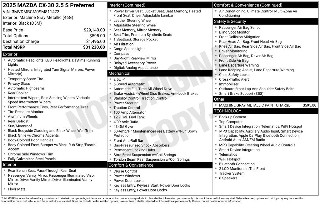 Certified 2025 MAZDA CX-30 AWD 2.5 S w/ Preferred Package image 10