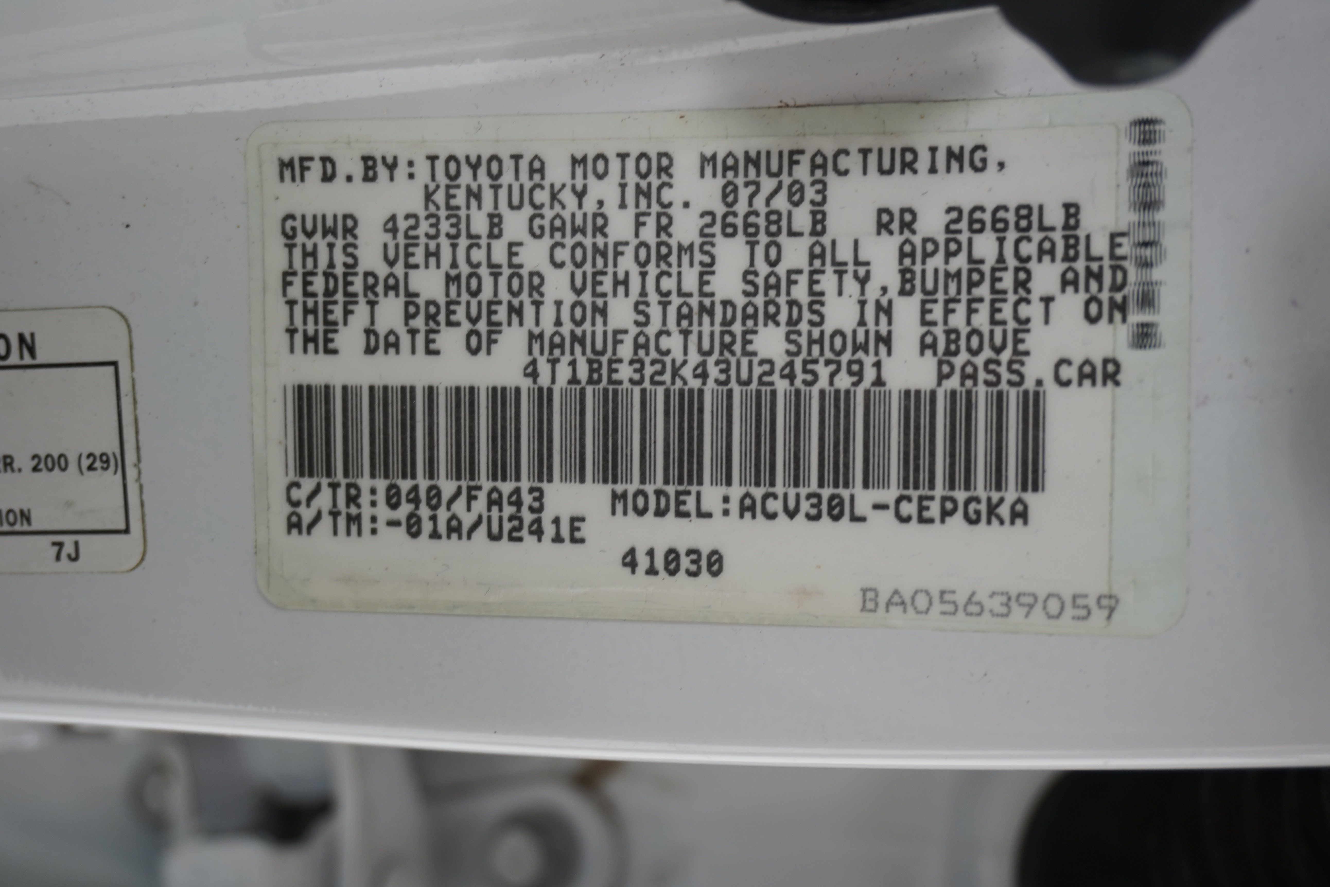 Used 2003 Toyota Camry XLE FWD image 24