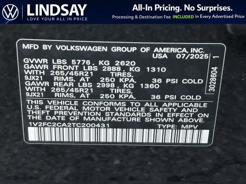 New 2026 Volkswagen Atlas Cross Sport SEL Premium R-Line AWD/4WD image 22