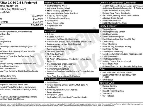 Used 2022 MAZDA CX-30 AWD 2.5 S w/ Preferred Package image 2