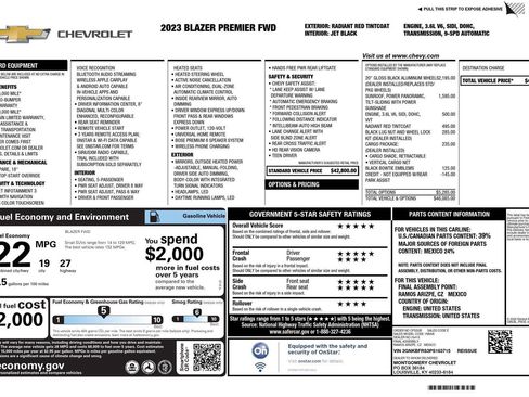 Certified 2023 Chevrolet Blazer Premier w/ LPO, Cargo Package image 32