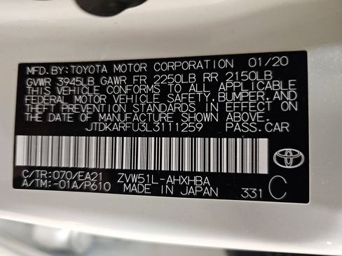 Certified 2020 Toyota Prius Limited image 25