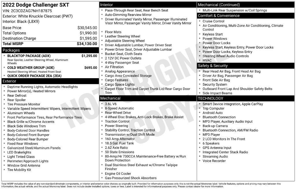 Certified 2022 Dodge Challenger SXT w/ Blacktop Package RWD image 40