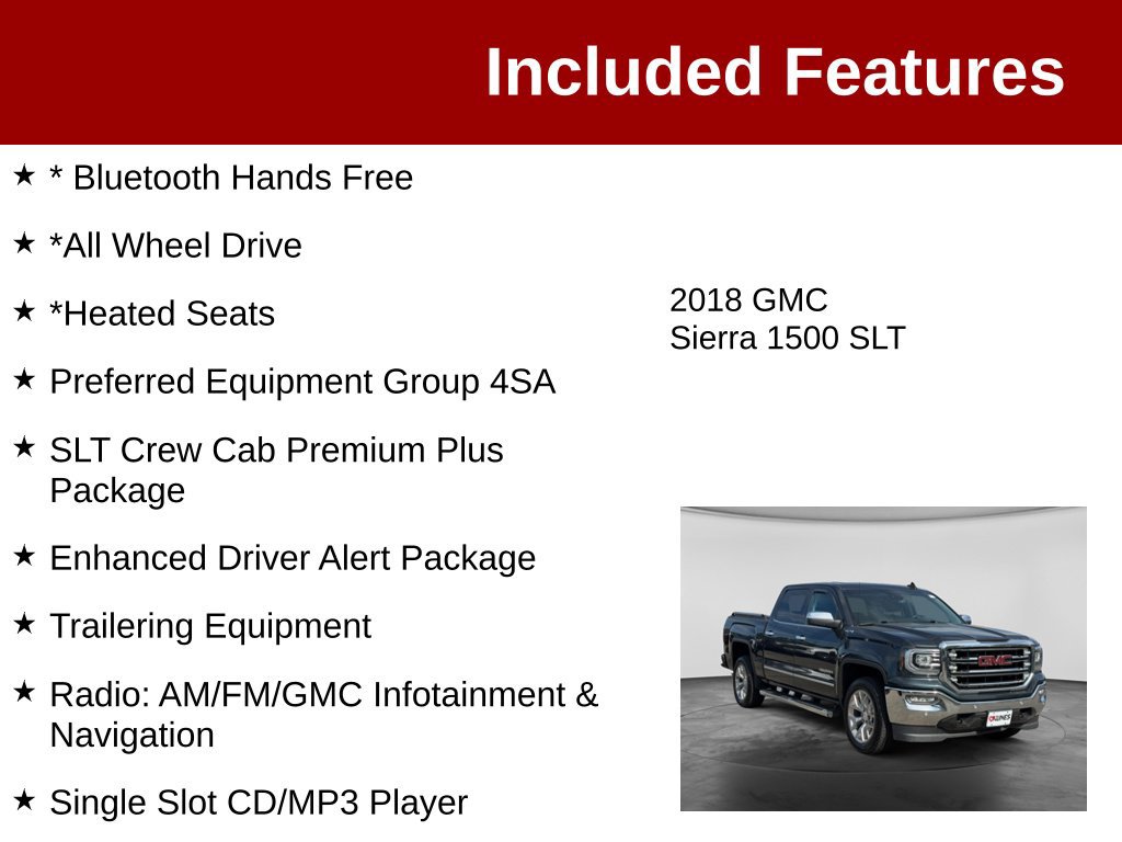 Used 2018 GMC Sierra 1500 SLT AWD/4WD image 3
