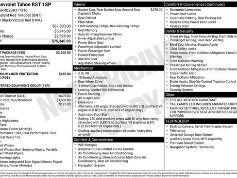 Used 2025 Chevrolet Tahoe RST w/ Comfort Package RWD image 43