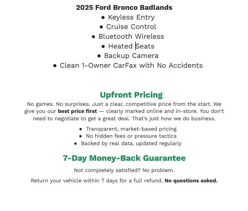 Used 2025 Ford Bronco Badlands AWD/4WD image 3