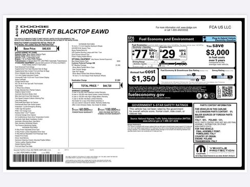 Used 2024 Dodge Hornet R/T w/ R/T Blacktop Package AWD/4WD image 1