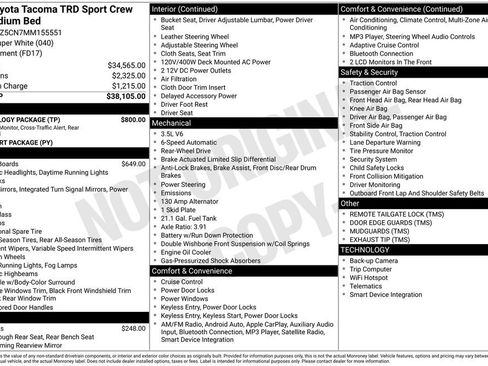 Used 2021 Toyota Tacoma TRD Sport w/ Technology Package image 3